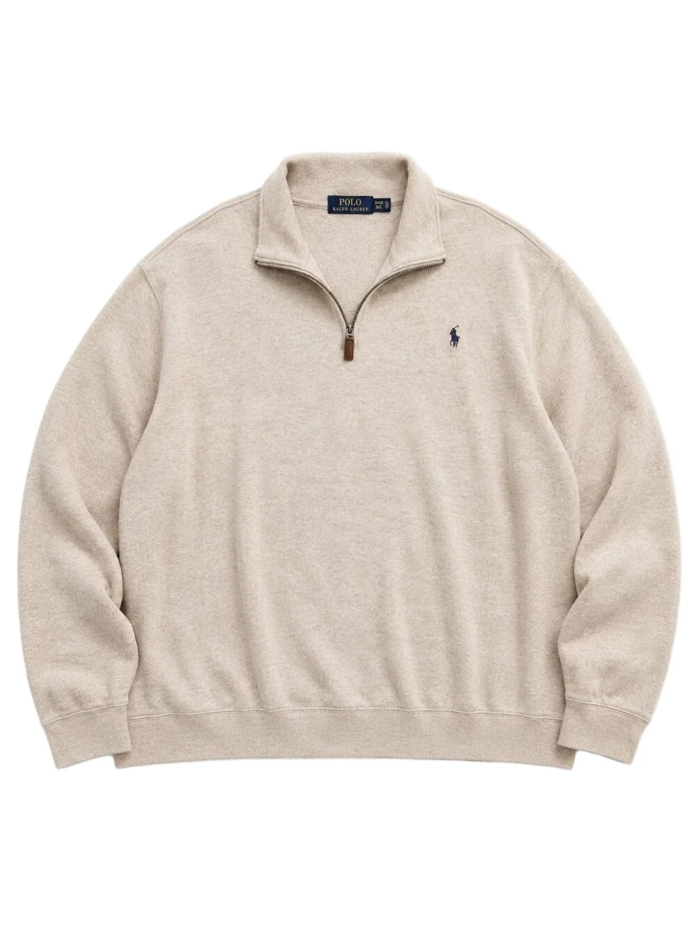 Polo Ralph Lauren Men’s 3XB Big Beige 1/4 Zip Sweater Pullover 100% Cotton